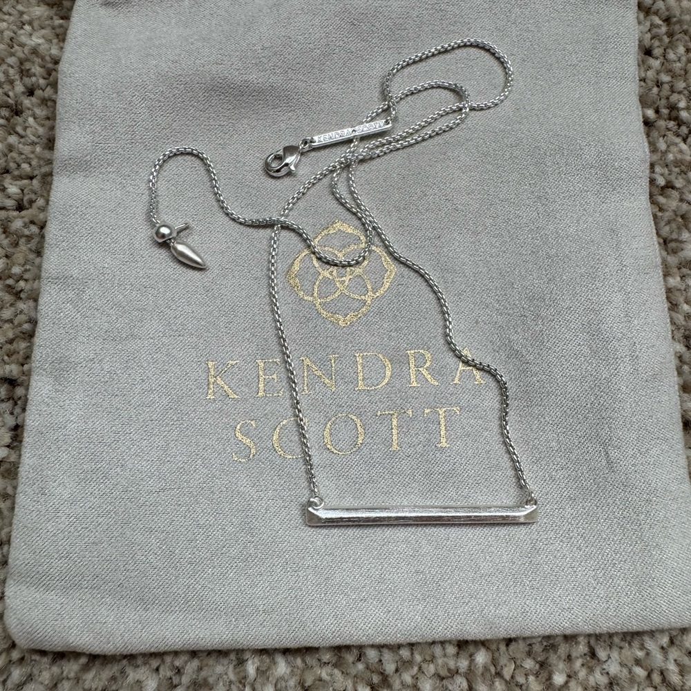 Kendra Scott Silver Bar Necklace